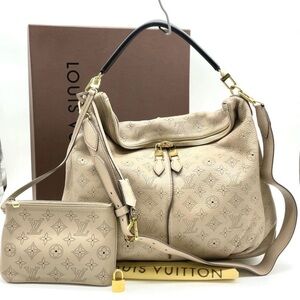 Louis Vuitton Beige Mahina Leather Selene MM Bag